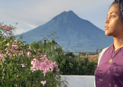 Volcano in Antigua Guatemala hostel view