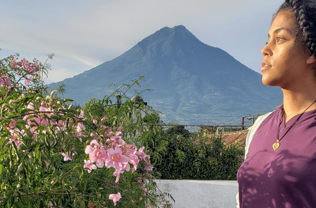 Volcano in Antigua Guatemala hostel view